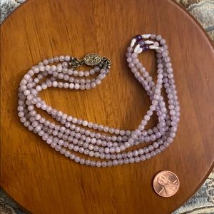 Bundle of beads necklace pendant blue pink white